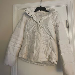 Calvin Klein White puffer coat fleece lined
